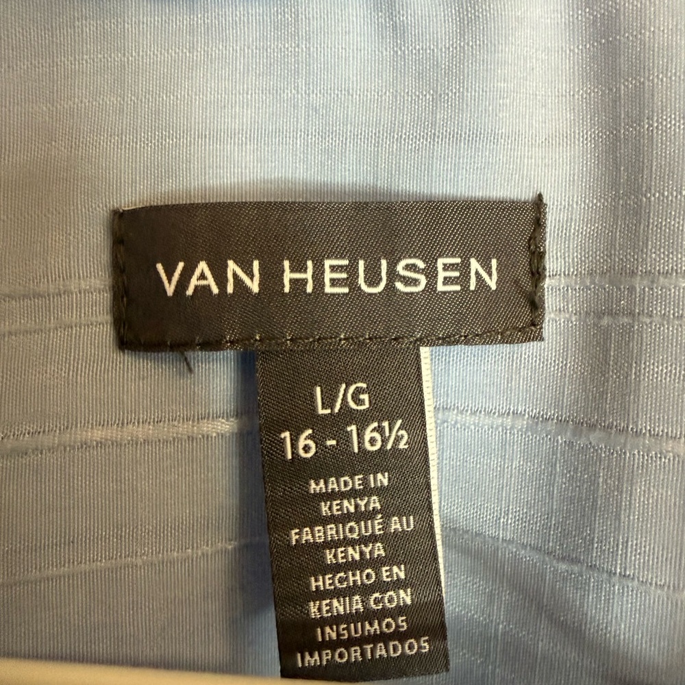 Van Heusen Light Blue Leaf Print Shirt - Picture 2 of 6